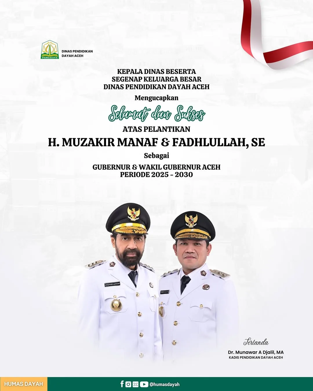Iklan Pelaantikan Mualem daan Dek Fadh
