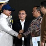 Presiden Prabowo Subianto disambut di Pangkalan TNI AU Halim Perdanakusuma, Jakarta Presiden Prabowo Subianto