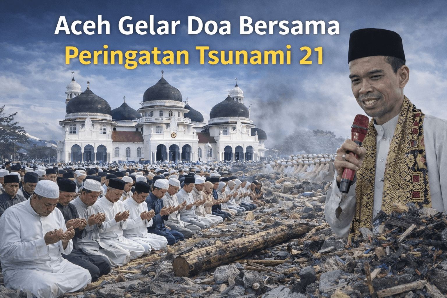 Doa bersama memperingati tsunami Aceh ke-21 di Masjid Raya Baiturrahman Banda Aceh.