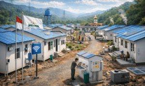 Rumah korban bencana sementara pemerintah untuk korban banjir dan longsor di Aceh dilengkapi listrik, sanitasi, dan fasilitas dasar.
