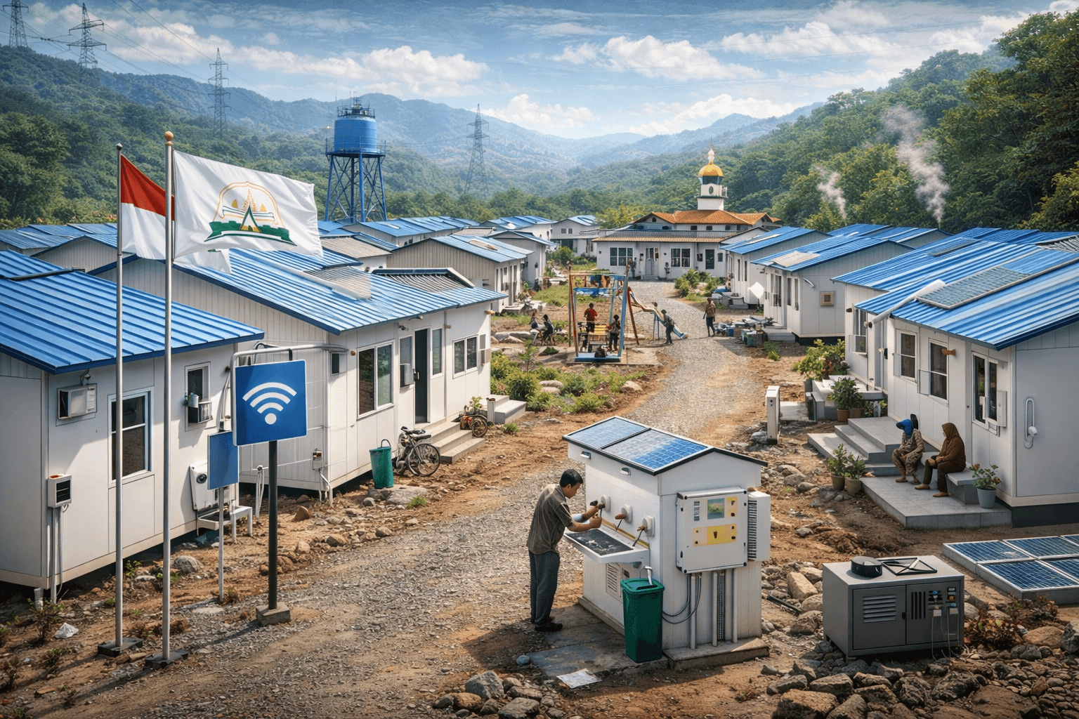 ILustrasi. Hunian sementara pemerintah untuk korban banjir dan longsor di Aceh dilengkapi listrik, sanitasi, dan fasilitas dasar. Rumah korban bencana sementara pemerintah untuk korban banjir dan longsor di Aceh dilengkapi listrik, sanitasi, dan fasilitas dasar.