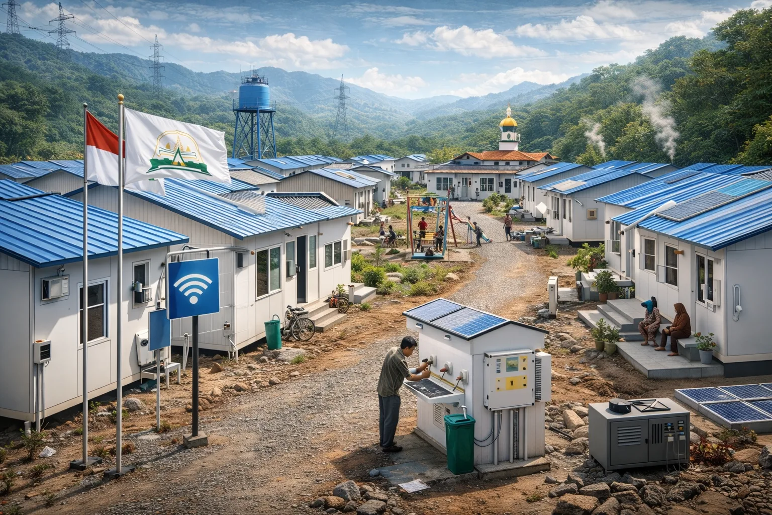 ILustrasi. Hunian sementara pemerintah untuk korban banjir dan longsor di Aceh dilengkapi listrik, sanitasi, dan fasilitas dasar. Rumah korban bencana sementara pemerintah untuk korban banjir dan longsor di Aceh dilengkapi listrik, sanitasi, dan fasilitas dasar.