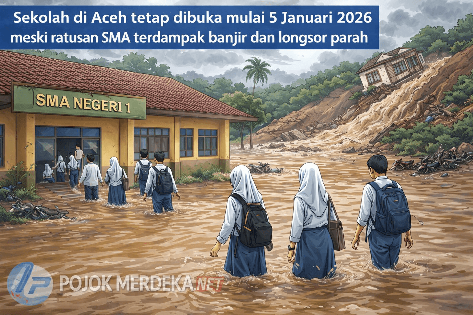 sekolah Aceh terdampak banjir
