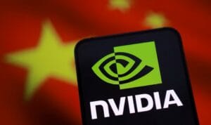 Logo Nvidia terkait rencana pengiriman chip AI H200 ke China
