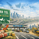 Ilustrasi jaringan jalan tol Indonesia sebagai infrastruktur strategis dan aset bisnis jangka panjang