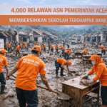 Relawan ASN Pemerintah Aceh membersihkan sekolah terdampak banjir di Aceh Tamiang pada tahap kedua pemulihan pascabencana. Relawan ASN Pemerintah Aceh membersihkan sekolah terdampak banjir di Aceh Tamiang pada tahap kedua pemulihan pascabencana.