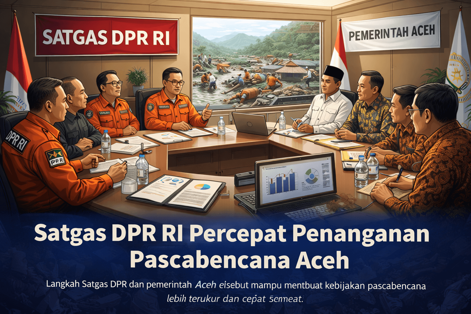 Satgas DPR RI bersama Pemerintah Aceh mengoordinasikan penanganan dan pemulihan pascabencana Aceh sebagai prioritas nasional.