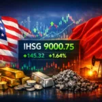 Layar perdagangan Bursa Efek Indonesia menampilkan IHSG rekor 9000 secara intraday