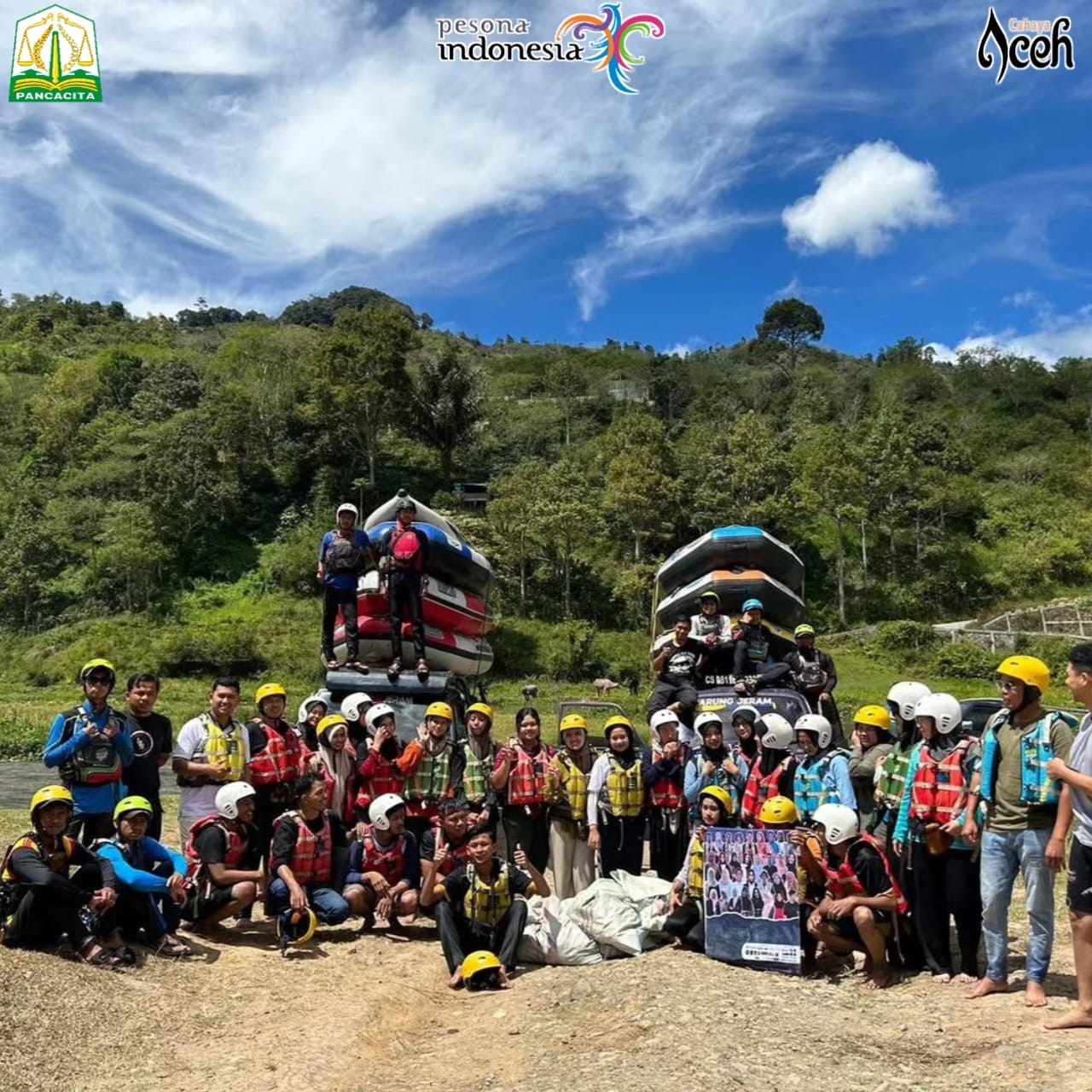 Lukup Badak Gayo arung jeram terbaik di Sungai Pesangan dengan panorama alam Aceh Tengah yang indah