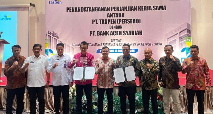 Wakil Gubernur Aceh Fadhlullah menyaksikan penguatan kerja sama Bank Aceh Syariah dan TASPEN dalam layanan dana pensiun bagi ASN dan pensiunan di Aceh.
