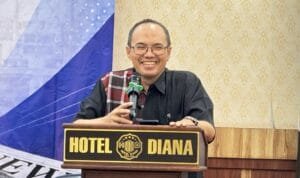 Wakil Ketua DPRK Banda Aceh Musriadi saat penutupan UKW SPS Aceh di Hotel Diana Banda Aceh.